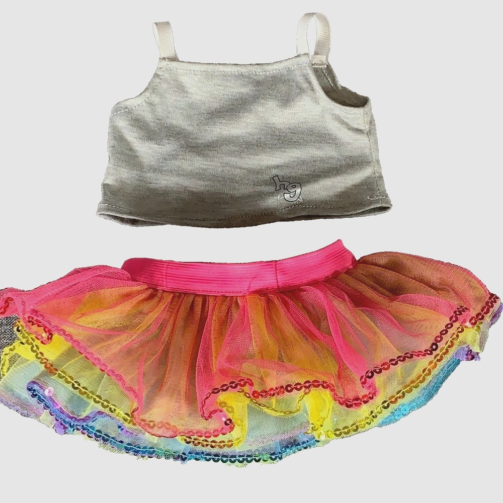 Vintage Build-A-Bear Workshop Teddy Bear Outfit Set Ballerina Skirt & Tank Top